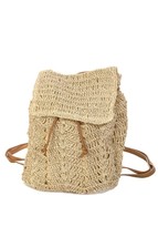 Straw Braided Fashion Backpack - $44.95