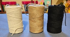 984 Ft Natural Jute Twine, 2mm Thin White Cotton Rope for Crafts 3 Rolls - $221.00 MXN