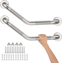 The Munzong 2 Pack Anti Slip Satin Brushed Nickel Bathroom Grab Bar, 16-... - $43.92