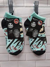 NWT 2 Pair, Nightmare Before Christmas Jack Skeleton Teal Footies Bootie... - $237.77 MXN