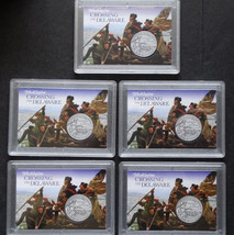 5 Washington Crossing the Delaware Quarter Frosty Case Coin Holder 2X3 H... - $16.95