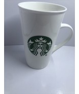 Starbucks 2015 White Siren Mermaid Logo Ceramic Coffee Mug Cup Tall 16 Oz - £8.57 GBP
