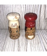 Vintage Miniature Wooden Salt &amp; Pepper Shakers, Chefs head, Made In Japan - €8,59 EUR