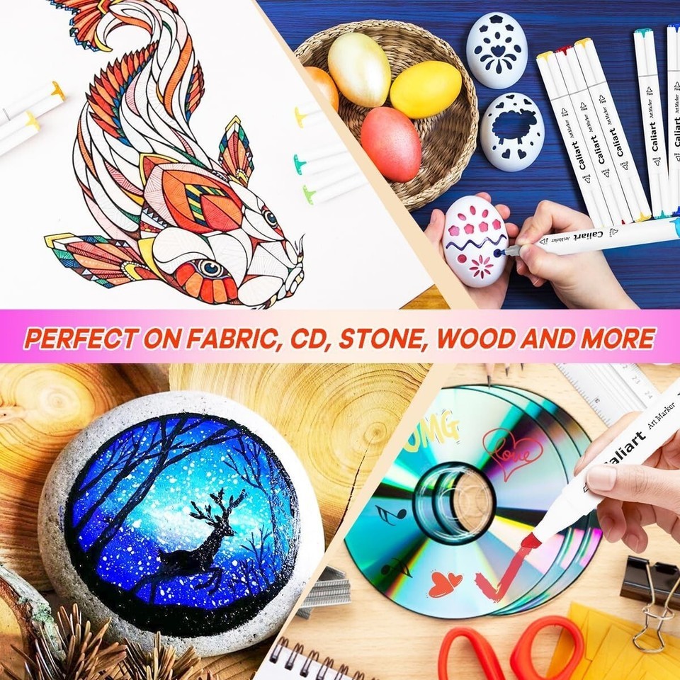 Vibrant 81 Alcohol-Based Art Markers with Fine & Chisel Tips - Ideal for Gifting Item image 9