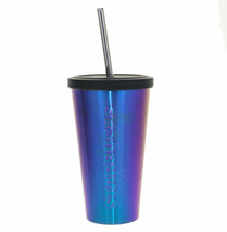 Starbucks Iridescent Blue Stainless Steel Cold Cup 16 oz Double Wall Tumbler - £43.79 GBP