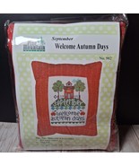 New Pine Mountain SEPTEMBER Welcome Autumn Days Pillow Cross Stitch Kit ... - $19.95