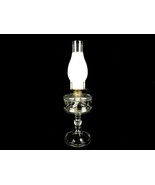 Glass Oil Lamp, Pedestal Base, Frosted Chimney, New Wick, Banner Burner,... - $29.35
