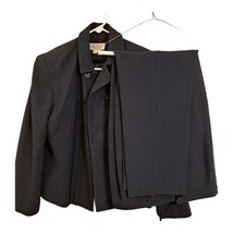 Women&#39;s Larry Levine 2 Piece Black Career Business Travel Pant Suit Size 14 P - £54.94 GBP