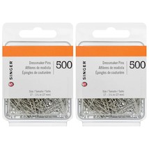 Singer Dressmaker Pins, Size 17 (1-1/16&quot;), 500 Pins per Pack (2-Packs) - £9.42 GBP