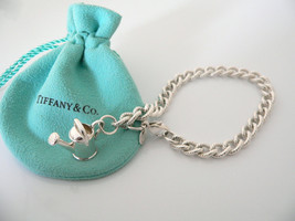 Tiffany &amp; Co Watering Can Bracelet Bangle 8 Inch Chain Nature Garden Lover Gift - £469.27 GBP