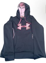 Under Armour Womens PinkDrawstring Logo Kangaroo Pullover Hoodie Medium - $9.90