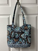 Vera Bradley Bucket Bag Blue Brown Java Blue Paisley Shoulder Strap Snap... - $18.31