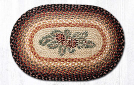 Earth Rugs OP-83 Pinecone Red Berry Oval Patch 20&quot; x 30&quot; - £38.93 GBP
