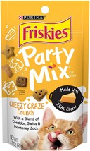 Friskies Party Mix Cheezy Craze Crunch - Cheddar, Swiss, Jack - 2.1 oz - £6.59 GBP