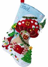 DIY Bucilla Gnome for Christmas Winter Mushroom House Felt Stocking Kit 89473E - £32.55 GBP
