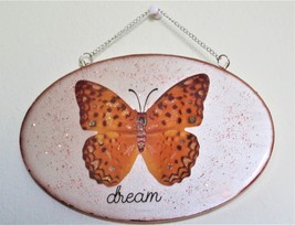 Copper butterfly DREAM plaque, Wall art, Inspirational decor - £11.81 GBP
