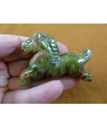 (Y-HOR-RU-718) green orange running HORSE GEMSTONE carving stone figurin... - $24.05 CAD