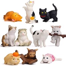 10Pcs Realistic Cat Figurines Kitty Figures Toy Set Mini Cat Figure Coll... - $18.99
