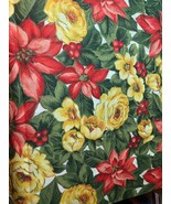 Cranston Village Floral Cotton Fabric 1/2 Yard 58&quot; Wide Red &amp; Yellow Flo... - €7,02 EUR