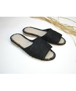 Women sandals made of natural raffia and soles real leather, summer sand... - $962.42 MXN