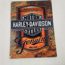 Harley Davidson motorcycle bike oil can faux vintage ad steel metal sign - £70.46 GBP