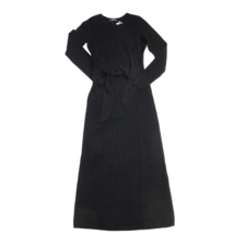 NWT Aqua Cashmere Tie Waist Midi in Black Crew Neck Sweater Dress XS $198 - £92.77 GBP