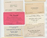 10 Motel, Hotel, Guest Houses, Tourist Home, Cabin Business Cards 1940&#39;s - £21.92 GBP