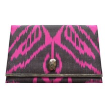 Grace Gray Fuchsia  Abstract Pattern Clutch Bag Handbag - $48.51