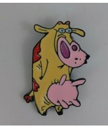 Cow &amp; Chicken Cartoon Cow Character Enamel Hat Label Pin - £5.33 GBP