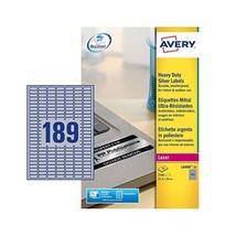 Avery L6008-20 - Heavy Duty Label 25.4x10mm Slvr L6008-20 (3780 Labels)  - $74.00