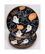 3 Salad Plates Eli + Ana Halloween Melton Ghost Boo Ceramic 8&quot; NEW - $47.80 CAD