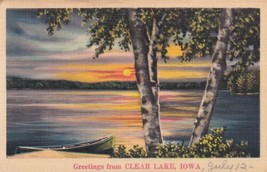 Clear Lake Iowa IA Greetings From 1943 to Winfield KS Postcard D12 - £2.38 GBP