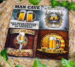 Ebros Beer Lovers Man Cave Brewery Tankard Logo Ceramic Coaster Set Of 4... - $17.49