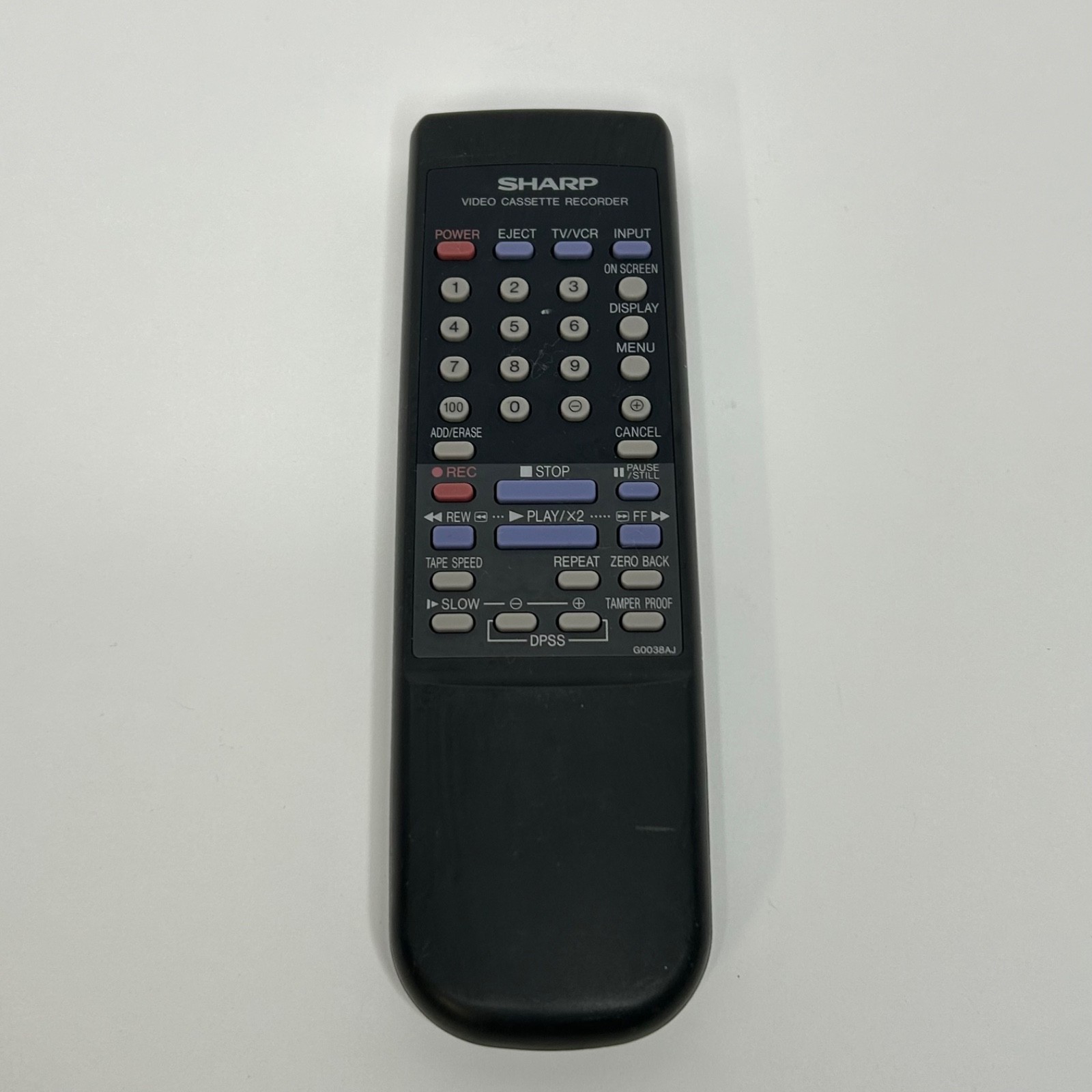 Sharp G0038AJ VCR Remote Control for XA505  			