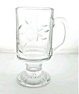 Princess House Heritage Crystal Glass Footed Etched Mug Cup Hot Cold Tem... - £7.79 GBP
