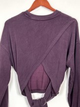 Athleta Sweatshirt Purple Long Sleeve Women&#39;s Small Oasis Tie Back Yoga - £18.95 GBP