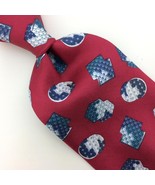 Christian Dior Monsieur Usa Tie Red Gray Silk Necktie Bubbles In Shapes ... - £12.38 GBP