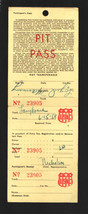 Langhorne Speedway USAC Auto Race Pit Pass 6/15/1958-Stub still attached-Size... - £26.21 GBP