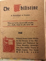 The Philistine Periodical Of Protest March 1909 Booklet - £7.77 GBP