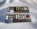 92-96 Ford F-150 XLT 2pc Fender Emblem Nameplate Badge Side F150 Logo SE... - £12.71 GBP