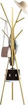 The Iotxy Metal Coat Rack Tree In Gold Is A 71-Inch Tall, And Scarves. - £48.72 GBP