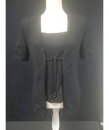 St. John Collection Santana Black Knit Sweater (Size 2) Tank (Size P) Set - $1,620.78 MXN