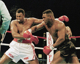 Mike Tyson Larry Holmes throwing punch boxing legends 8x10 HD Aluminum Wall Art - £31.96 GBP