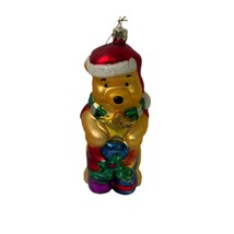 Pooh Bear Santas Best European Style Glass Mouth Blown Ornament 1999 Disney Xmas - $11.08