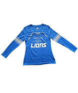 NFL Team Apparel Detroit Lions Women&#39;s Honolulu blue Lace Up Long Sleeve... - $22.34 CAD