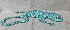 Beaded Wire Art Gecko Lizard Figure Decor Wall Hanging - £24.91 GBP