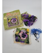 Partially Complete 1977 Sunset Jiffy Needlepoint Vibrant Pansy 5 x 5 Flo... - $20.42 CAD