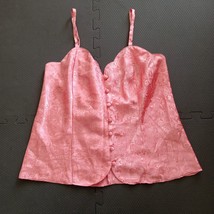 Lingerie &amp; Co Vintage 80s Satin Cami Top Lingerie Pink Pajama Tank Size M - £15.52 GBP
