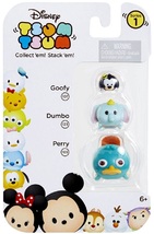 Disney Tsum Tsum 3 Pack Series 1 Goofy 107 Dumbo 123 Perry 169 StackEm - £6.33 GBP