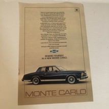 1979 Chevrolet Monte Carlo Vintage Print Ad Advertisement pa10 - £6.23 GBP